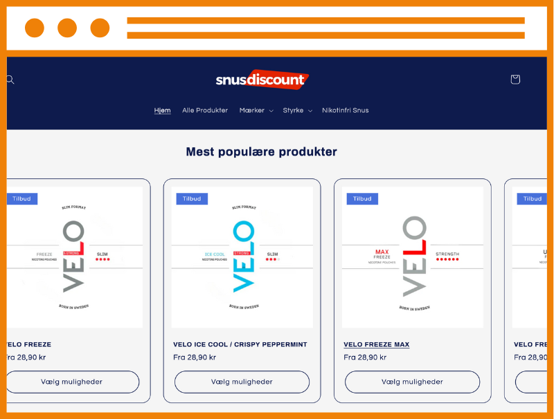 SnusDiscount.eu: Levering til Danmark