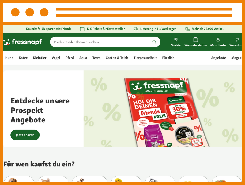 Fressnapf: Afhentning i Tyskland og levering i Danmark